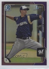 2015 Bowman Chrome Prospects Purple Refractor 95/250 Jorge Lopez #BCP39 7wf