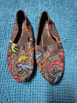 Toms Women's Flats Size 8M Dinosaur Print Slip On Shoes
