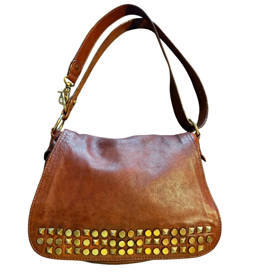  Tory Burch vintage messenger adjustable crossbody bag with metallic accents - Image 2 of 4