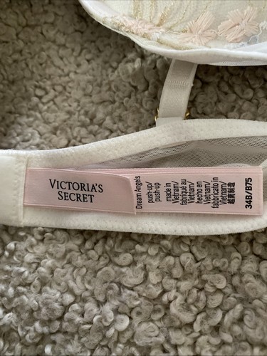 Victoria's Secret Dream Angels Push Up bra embroidered floral white boho 34B - Picture 4 of 5