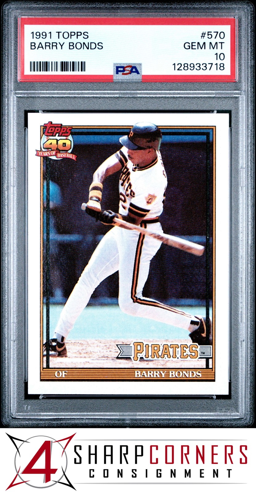 1991 TOPPS #570 BARRY BONDS PIRATES PSA 10
