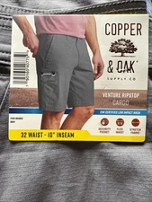Copper & Oak Venture Ripstop Cargo Gray 32 Waist 10 Inseam