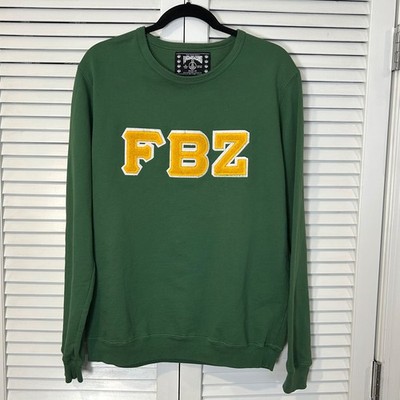 Flatbush Zombies FBZ Green Collegiate Sweatshirt - Rose Back - Medium