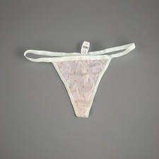 Vintage Victoria  s Secret Rare V String Thong Panties Fleur De Lis Polka Dot Nwt