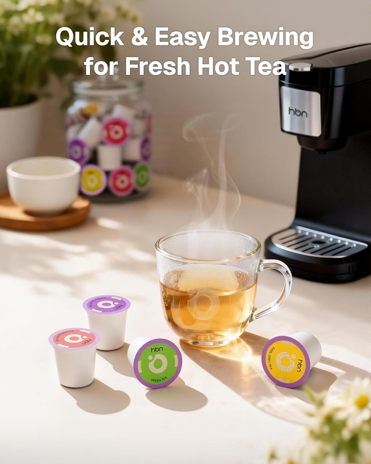 HBN Tea 40-Count Sampler Variety Pack for K-Cup Brewers, Tea Capsules Gift Set