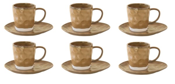 6Er Set Tassen Mit Untertasse Interiors Terracotta Braun 250Ml Easy Life Wa-image