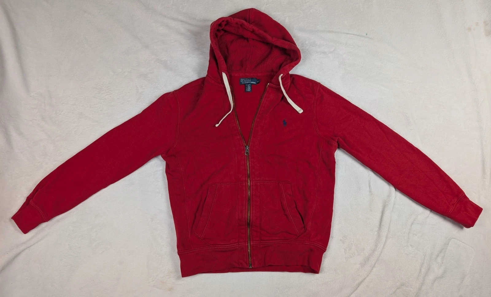 Polo Ralph Lauren Full Zip Waffle Knit Thermal Hoodie Medium