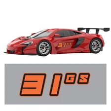 Custom SCCA Car Racing Number Class Sticker Magnet Glossy Matte 03 Italic Black