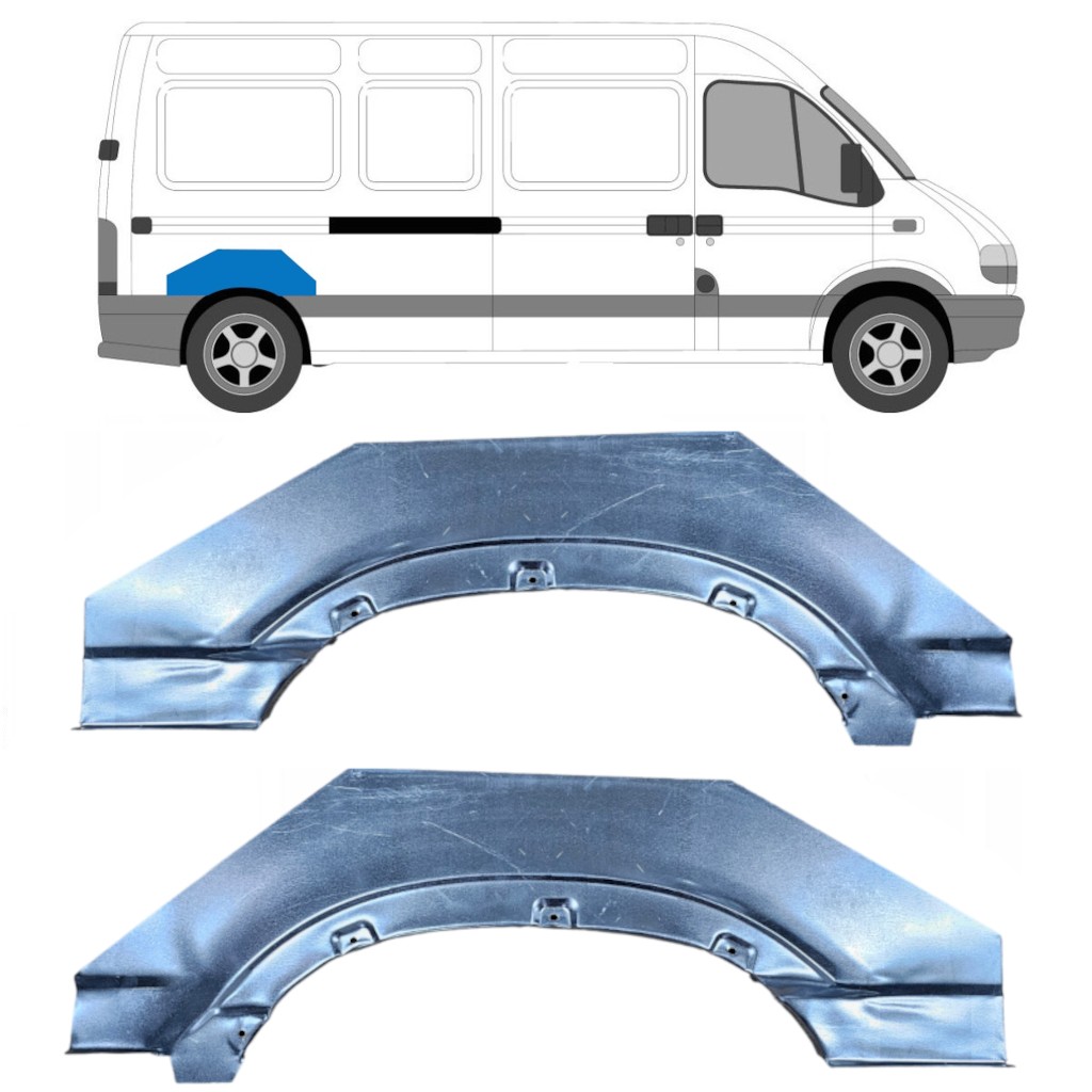 Rear wing repair panel for Opel Movano 1998-2010 / Left+Right / Set