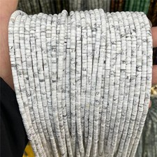 2x4mm Natural White Howlite Heishi Disc Spacer Beads for Jewelry Making DIY 15''