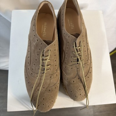 Minelli Spain Oxford Wingtip Wedges Size 38