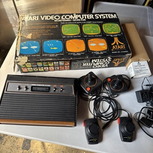 Atari Video Computer System Console with Controllers and Box