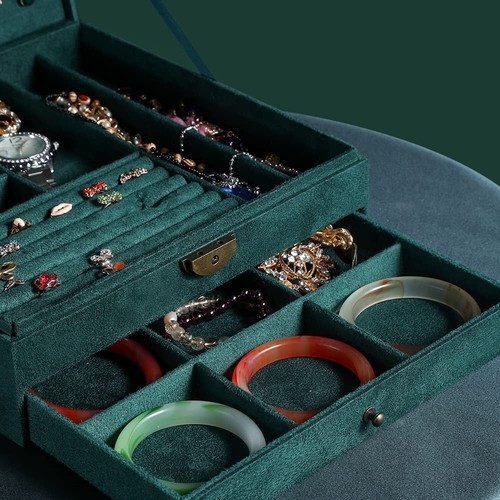 Women Jewelry Box Lockable 3 Layers Large Jewelry Organizer Storage Case for ... - Picture 6 of 7