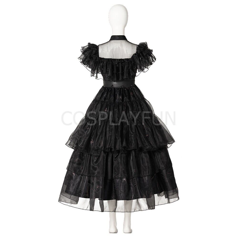 The Addams Family Wednesday Addams Costume Cosplay Dress Handmade