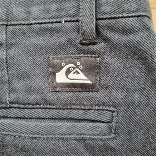 Quiksilver Jeans Mens 32 x 26 Straight Black Denim Chino (Short Length) Vintage - Picture 2 of 8