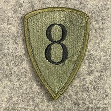 US Army Surplus Issue 8th Personnel Command Olive Green Subdued Sew on Patch