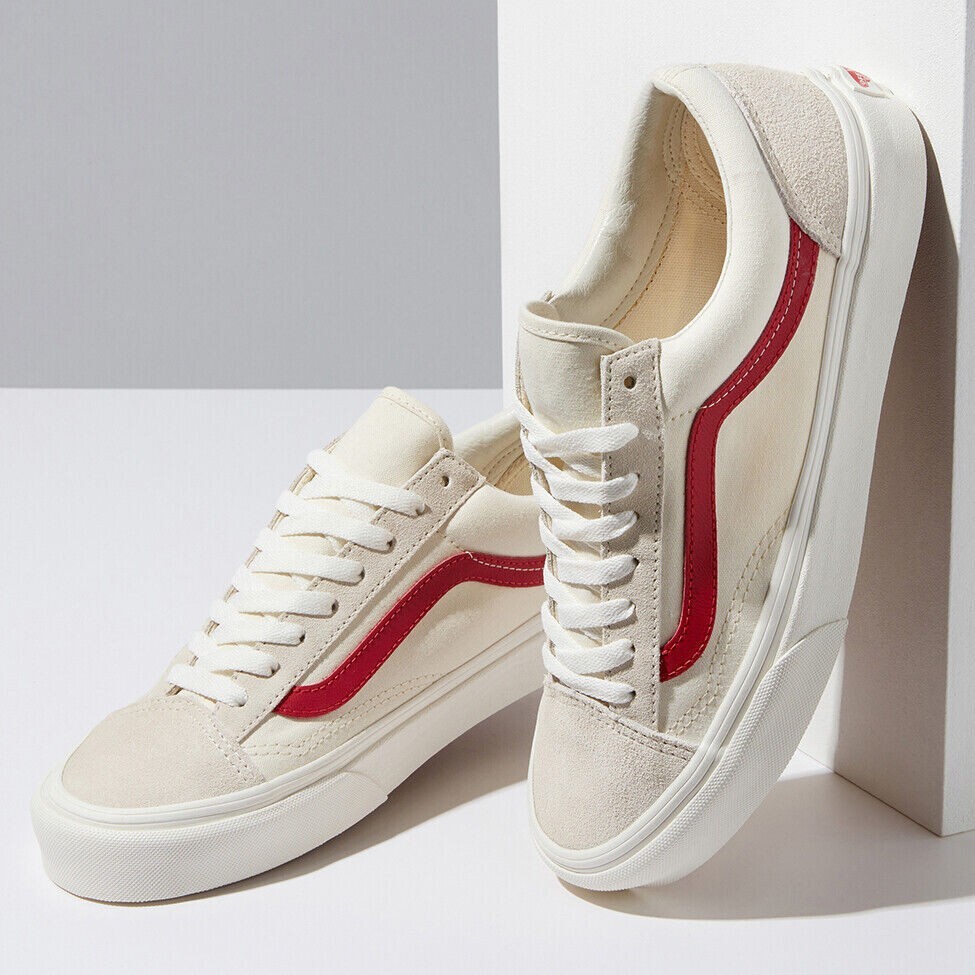 Vans Style 36 Skate Shoes Sneakers Marshmallow/Racing Red  display picture 1