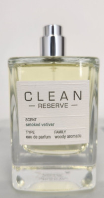 Clean Reserve Smoked Vetiver 3.4 Parfum EDP by Clean for Men TESTER