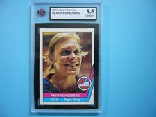 1977/78 O-PEE-CHEE WHA HOCKEY CARD #3 ANDERS HEDBERG KSA 8.5 NM/MINT+ 77/78 OPC