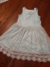 Size 8 Guess Blue White Lace Overlay Lace Trim Sleeveless Dress