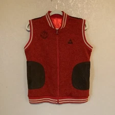 Le Coq Sportif Vest Men Small Red La Marques des Tricolores Logo