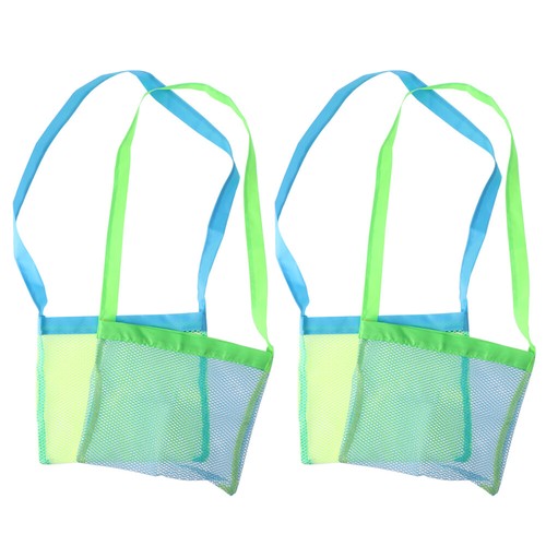 Sac Filet Réutilisable Pour Jouets De Plage - Grand Sac De Rangement Bleu, Tissu Oxford, Drainant, Pour Piscine, Voyage