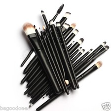 20pc Pro Makeup Brushes Set Black Blush Foundation Eyeshadow Eyeliner Brush Set
