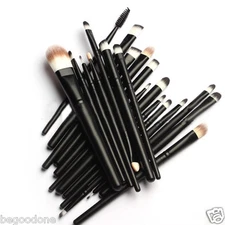 20pc Pro Makeup Brushes Set Black Blush Foundation Eyeshadow Eyeliner Brush Set