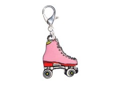 Roller Skate Charm Bracelet Pink Rose Skate Rollerskates