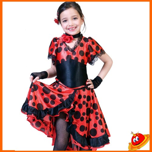 Costume Carnevale Ragazza Bambina Vestito Spagnola Flamenco Gitana Tg 5-14  anni | eBay