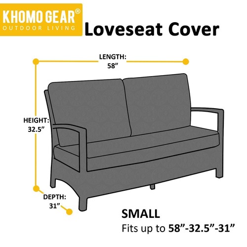 Sofa Cover Waterproof Heavy Duty Outdoor Lounge Love seat Protector Small - Grey - Picture 4 of 7