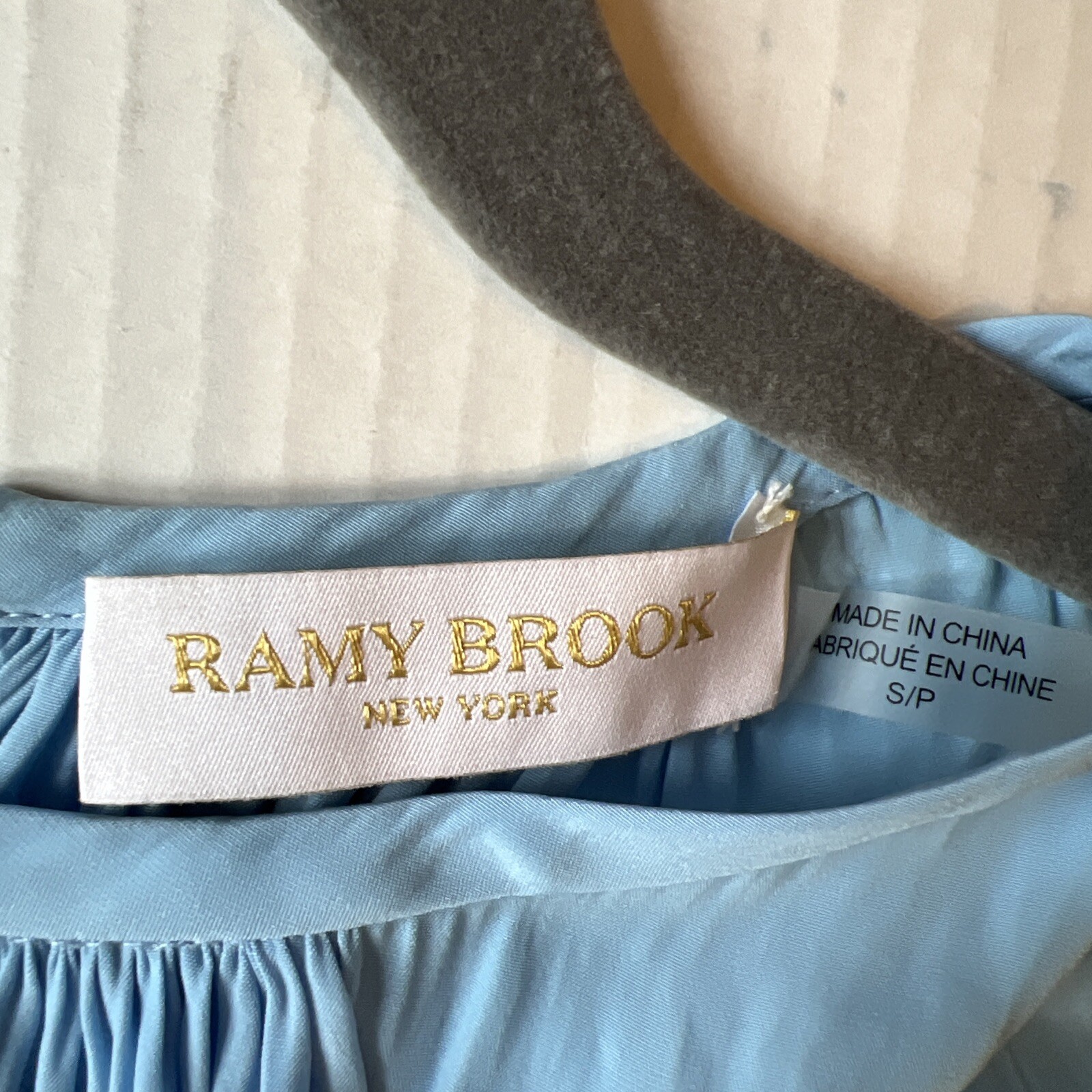 Ramy Brook Audrey 💖 S-M Sleeveless Midi Blue Dress Smocked Cinched Waist💖 thumbnail 8