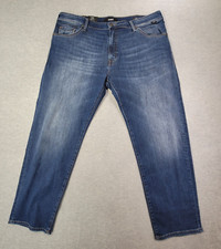 Mavi Jeans Mens 40x30 Blue Whiskered Zach Straight Leg Stretch Mid Rise NWT