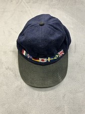 RARE VTG 1990s Olympics Flag Champion Snapback Hat - Blue Used