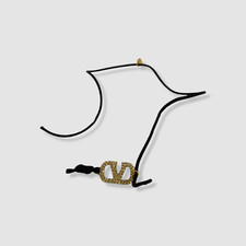 Valentino Garavani Women's Black VLOGO Signature Pav� Cord Bracelet