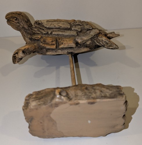 Sea Turtle Driftwood Sculpture Faux Wood Coastal Beach Inspired Decor -11” tall - Picture 11 of 12