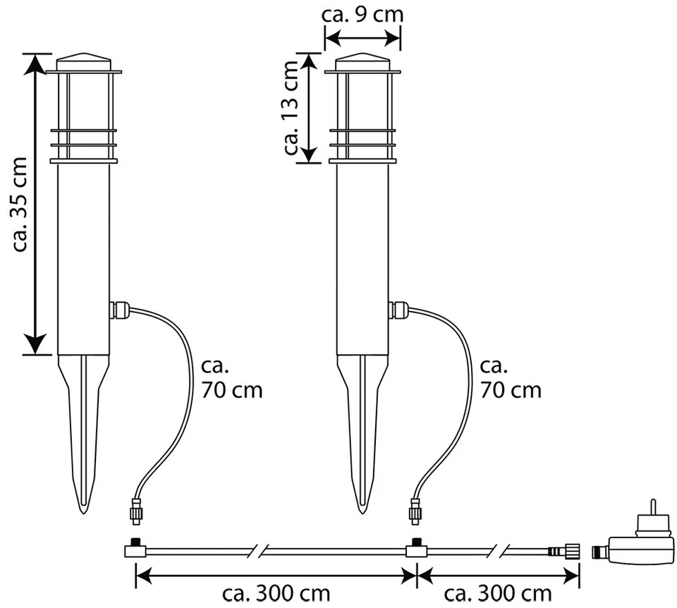 MeLiTec 2er Set LED Gartenleuchten GL13 anthrazit gepulvert - Bild 4 von 4