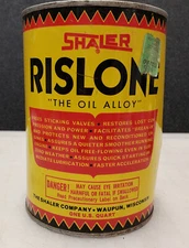 Vintage Shaler Rislone Engine Full 1 Qt Motor Oil Treatment Full but dented