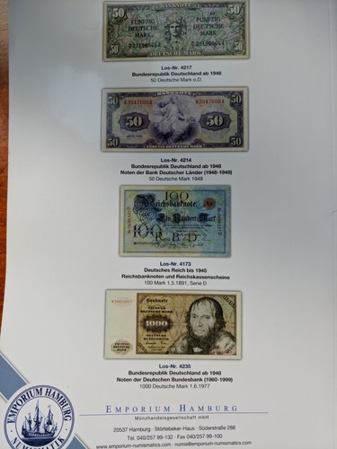 Emporium Hamburg Auction Catalog Banknotes Paper Money Katalog Banknoten Spezial - Picture 3 of 5
