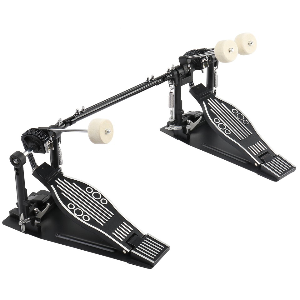 Professional Double Bass Drum Pedal with Wool Felt Hammer Black Finish
