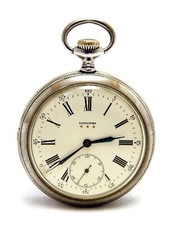 Antique Pocket Watch LONGINES Cal 19.75N Case Steel 53mm Circa 1915 Working
