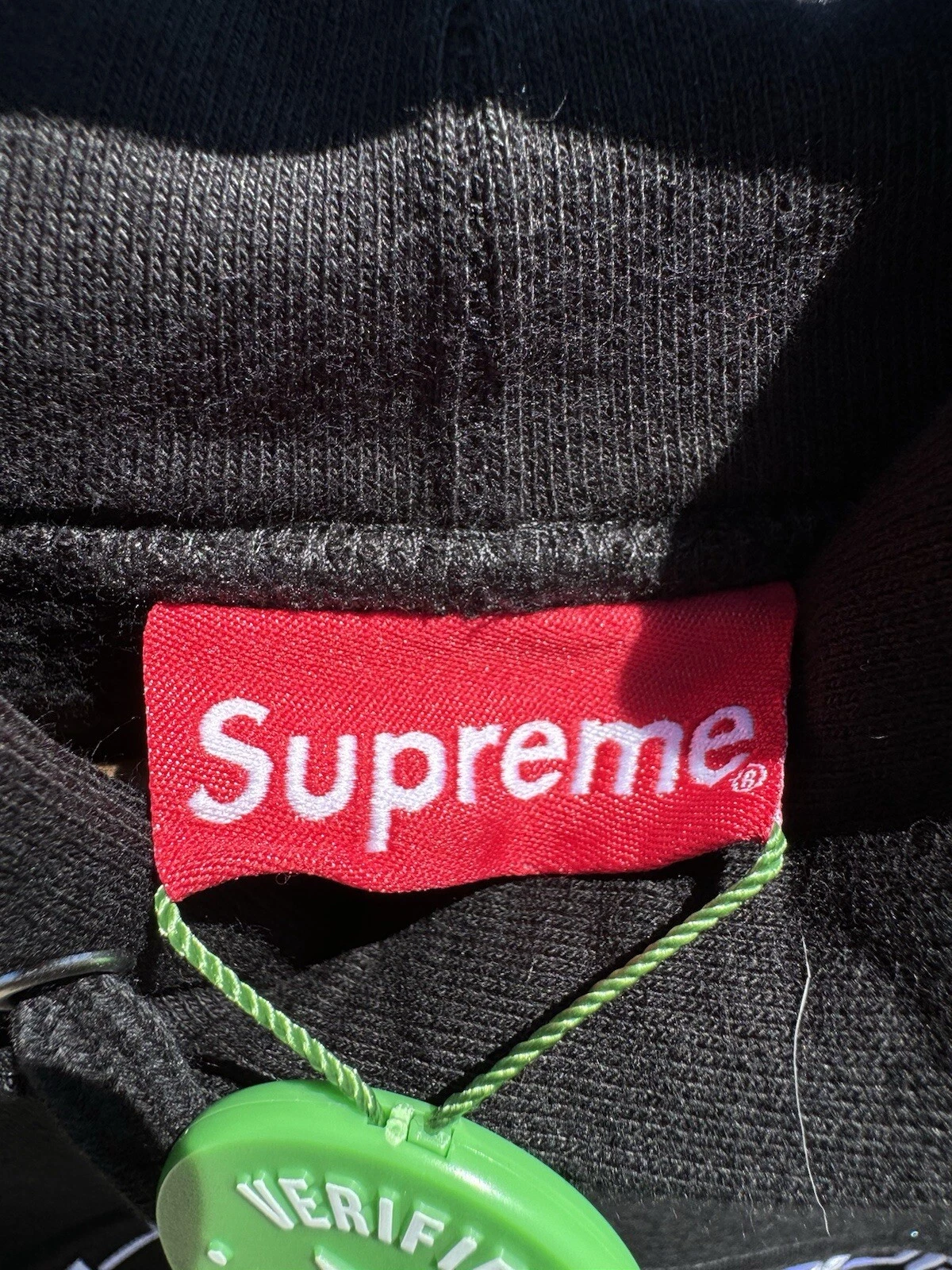 Felpa con cappuccio Supreme Text a righe con cerniera felpa con cappuccio nera media FW19