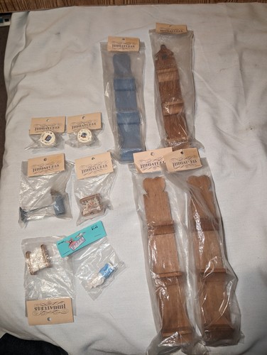 10x Puppenhaus Miniaturen Lot 4x Regale 10,5"x1,75" Briefkasten Handtuchhalter...