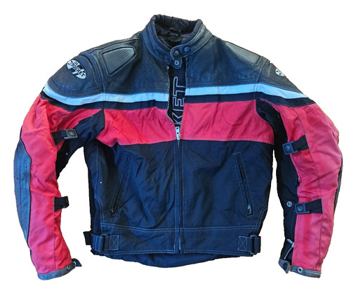 Joe rocket padded motorcycle bomber jacket w removable liner  red and black Sz S