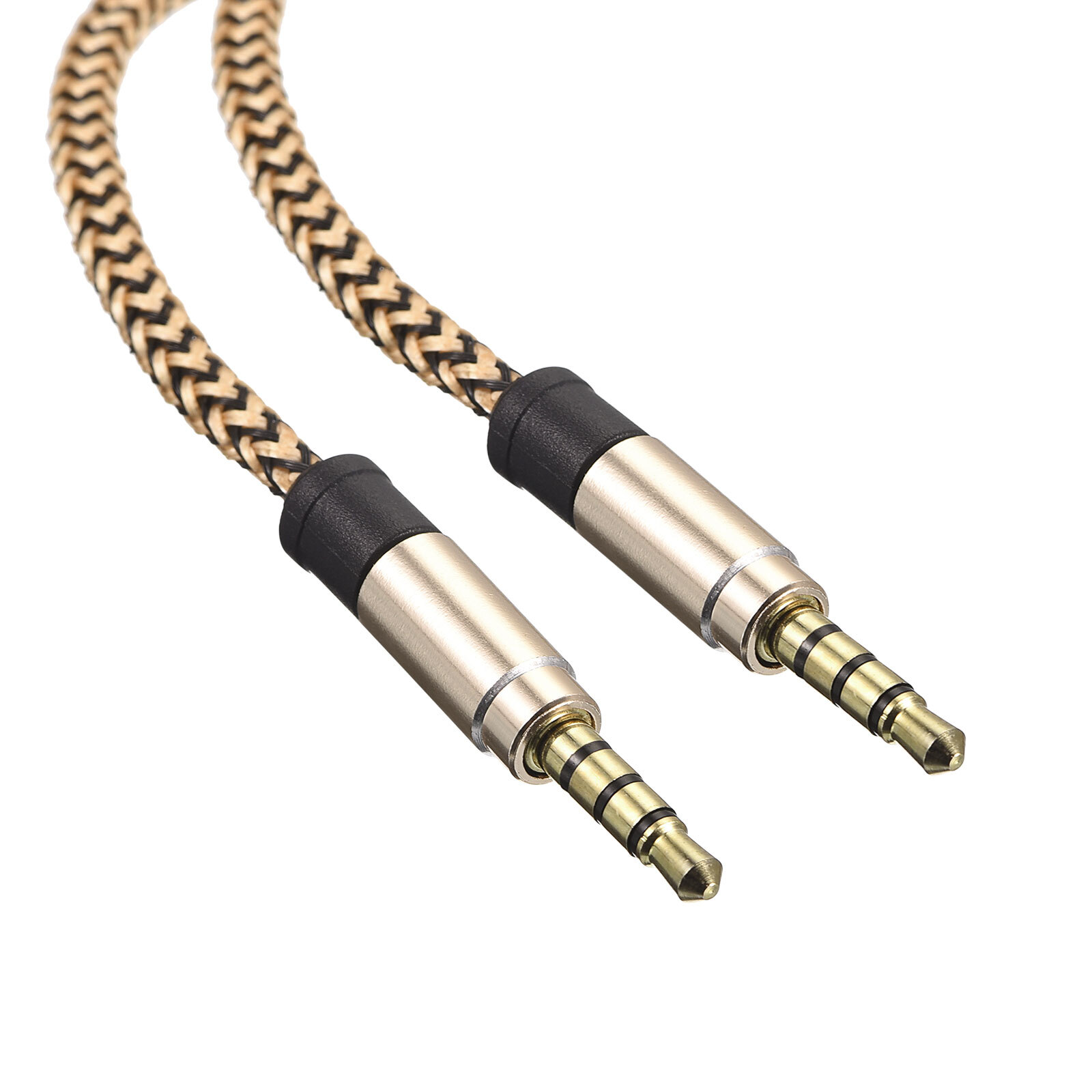 Aux Cable 3.5mm Male to Male Nylon Braided 10Ft Auxiliary Cord Gold 726215108149 eBay