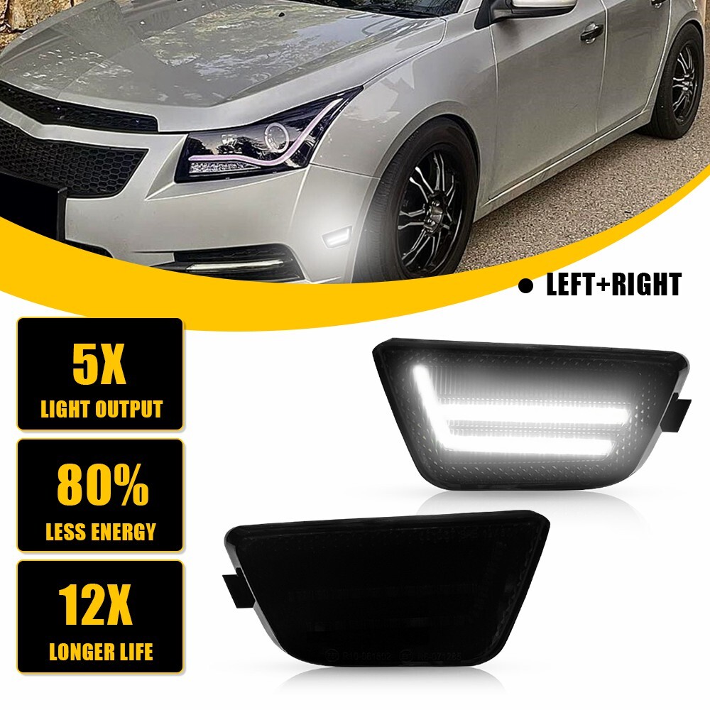 Chevrolet 45977 Front LED White Strip Marker Parking Lamp Pair 42334144  