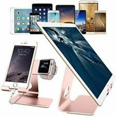 Cell Phone Stand Aluminum Tablet Universal Smartphones Holder Rose Gold   EA17