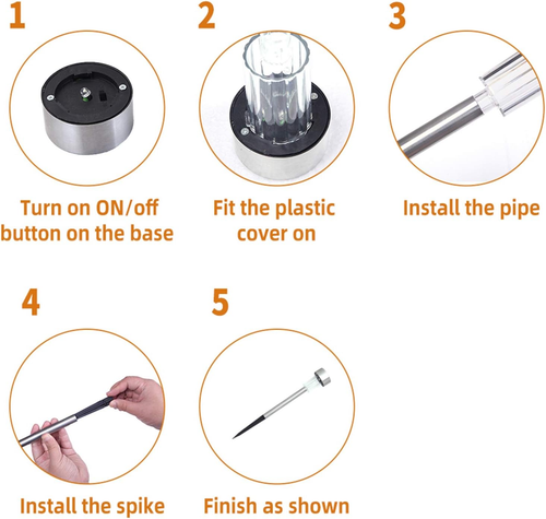 Solar Lights Outdoor, Stainless Steel Outdoor Solar Lights - Waterproof, LED Law - Bild 7 von 12