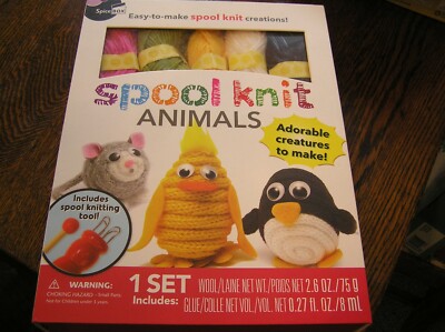 Spice Box SPOOL KNIT ANIMALS Kit 1 Set For Ages 8+ Instructions For 19~~NIOB!!