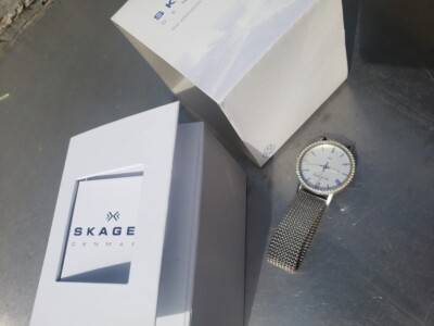 New, never worn in box Skagen watch Skagen Watch CHEVRON Denmark CHEV39LSSB SLIM JAPAN MOVT With  main image 2